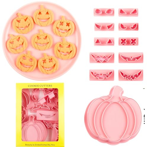 Halloween-Ausstechformen, 13 Stück | Für Kekse, Fondant, Teig, Sandwiches und saisonale Backprojekte