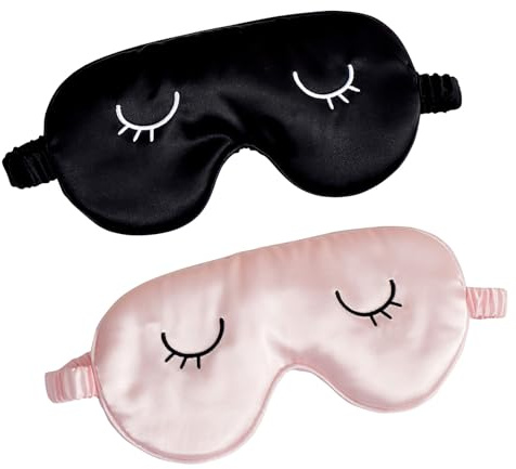 2 Stück Schlafmaske für Frauen & Kinder,Erwachsene Augenmaske,Schlafmasken,Rosa