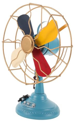 VICASKY Vintage Iron Retro Table Fan Model Unique Home Decor Ornament for Art Lovers Metallic Design Tabletop Display for Vintage Aesthetic Photo Prop