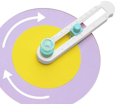 Coupe-cercle à papier - Coupe-cercle réglable pour papier - Coupe-cercle créatif - Antidérapant - Diamètre vert menthe - Pour couper le papier, le carton, les photos, taille M