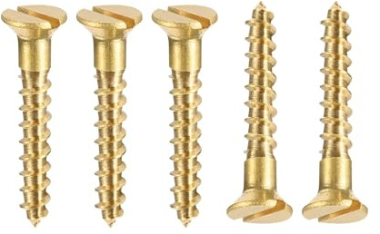 TA-VIGOR M2.5 x 16mm Brass Wood Screws, 100PCS Flat Head Self Tapping Screws