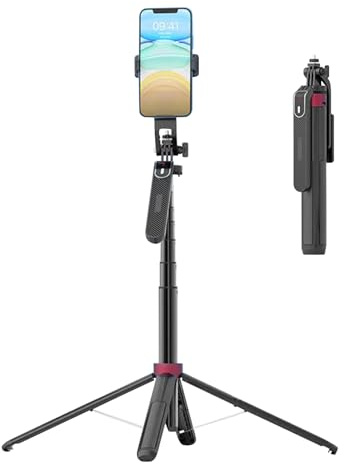 Perche À Selfie pour Smartphone - Perche Selfie avec Télécommande - Support Rotatif Anti-Vibration pour Vlog Voyage Sport Salle de Sport Photographie Vidéo Extérieur Randonnée