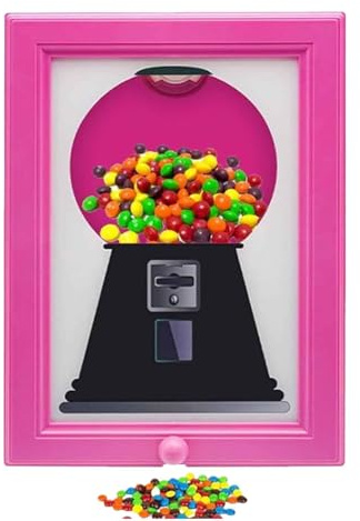 Wall Mounted Candy Dispenser Frame,Wall Mount Automatic Gumball Machine, for Chocolate Treats Gum Home Decor Offices Apartment Dormitory Shop Classroom Holiday