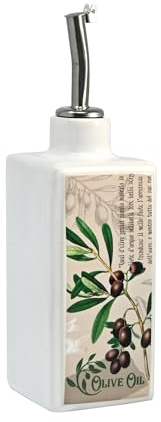 WALD Bottiglia olio in ceramica Kergres 250 ml con beccuccio dosatore antigoccia certificata uso alimentare per olio aceto e condimenti (OPERA 5)