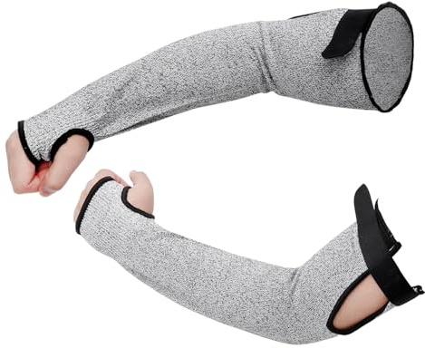 VOSSOT 1 par skärbeständiga ärmar, underarmsskydd, armskydd, ventilerande armskydd, som armskydd för trädgård, kök, hantverk med stickskydd, perfekt för armringar, armskydd för män och armar, armskydd