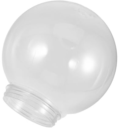 DECOMELODY Melody Clear Acrylic Globe Lamp Shade 5.91In Spherical Replacement Light Cover for Outdoor Wall Post Patio and Porch Fixtures Threaded Fit for Garden Lighting