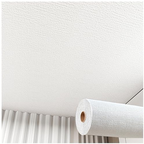 Aeovot Selbstklebende Deckenverkleidung Feuchtraum, 3mm XPE Deckenpaneele Selbstklebend Deckenplatten Styropor Wasserdicht und Feuchtigkeitsbeständig, Styroporplatten Deckenplatten(Weiß,W75cmL10m)