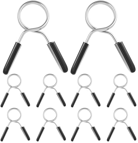 Peygre 10 Stück Hantel-Federverschluss, 30mm | Hantelklemmen, Hantelverschlüsse, Federfeststeller, Hebelklemmen, Federclips, für Gym, Kraftsport-Zubehör, 30mm.