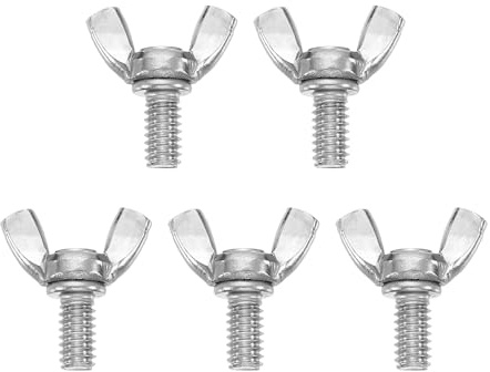 QUARKZMAN 5Pcs Tornillos Mariposa De Ala 1/4-20 x 1/2, Abrazadera De Máquina De Acero Inoxidable 304, Tornillos De Mano Para Equipos Electrónicos, Color Plateado