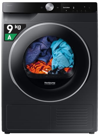 Samsung Asciugatrice Ai Control F-DT90DG68LB3M, 9 kg, Pompa di Calore, Wifi, QuickDrive, AI Dry, Sensore Optimal Dry, Display AI Control, 3 Mesi Garanzia Extra, Carica Frontale, 60L x 85H x 60P cm