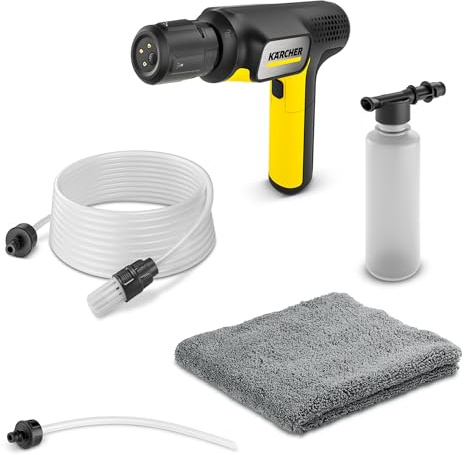 Kärcher Druckreiniger OC Handheld Compact, Akku, Mitteldruck, Max. 15 bar, Klappbar, USB-C-Anschluss, Fördermenge: 150 l/h, Gewicht: 0,8 kg, 4-in-1 Multi Jet, Schlauch (5 m), Flaschenadapter