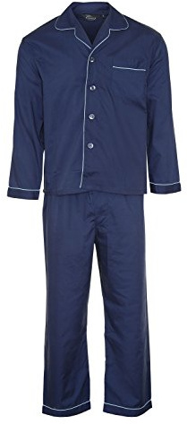 Champion Mens Cotton Blend Button Front Pyjama Lounge Wear-Navy-Large 42-44