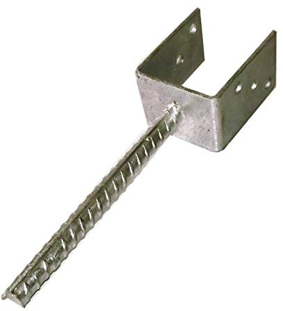 Gartenpirat U-Pfostenträger 71 mm für Pfosten 7x7 cm mit Dolle zum Einbetonieren