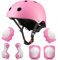 YUANJ Schonerset Kinder Protektoren Gear Set Helm kit, Mädchen & Jungen Knieschoner Set für Skateboard, Longboard, Stunt Scooter, Fahrrad, Rollschuhe (Rosa)