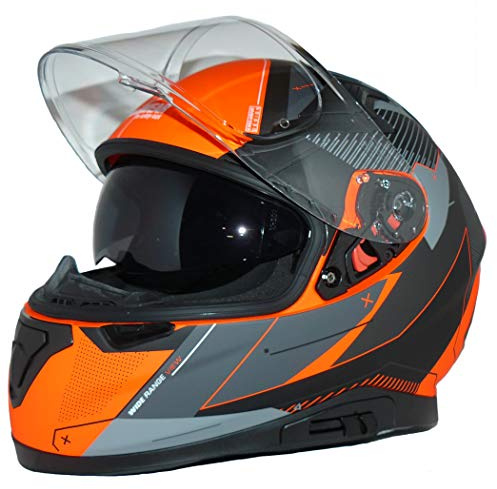 Motorradintegralhelm mit integrierter Sonnenblende und klappbarem Visier 917-OG