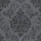 Papier peint baroque à paillettes gris | Tapisserie grise élégante pour chambre adulte | Papier peint damassé style vintage
