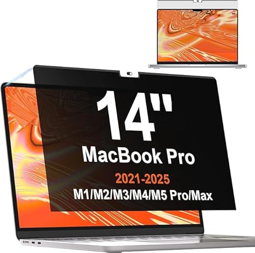 Mamol Magnetic Privacy Screen Protector for MacBook Pro 14 Inch (2021-2026, M1-M5), Removable Vacuum Adsorption Anti Spy Glare Blue Light Filter for Mac Laptop Computer