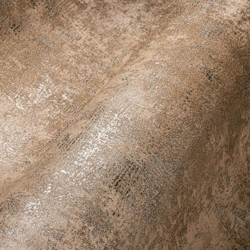 A.S. Création Strukturtapete Beige Gold THE BOS 388332 Vliestapete Metallic Effekt 10,05 m x 0,53 m Made in Germany