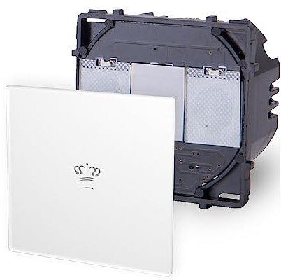 Luxus-Time Interruptor de luz táctil WIFI, interruptor de pared, serie KRONE, interruptor de cristal, WiFi, enchufes Schuko, Smart Home Tuya, control por voz (módulo: 1 toque, WiFi, interruptor de luz