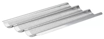 Plaque de cuisson perforée en inox pour 3 baguettes