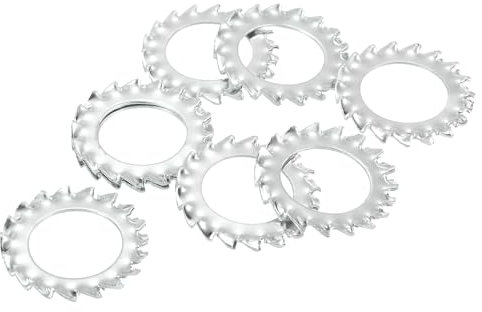 QUARKZMAN 100 Piezas Arandelas de Bloqueo de Estrella con Dientes Externos M18 Acero con Acabado de Zinc Arandela Dentada Externa para Sujetadores Mecánicos Color Plateado