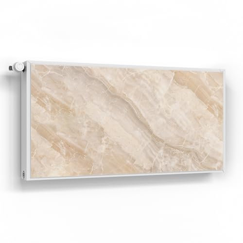 DEQORI Magnetfolie für Heizung 120x60 cm | Motiv Helle Marmorfläche | dekorative Magnetmatte Heizkörper Schutz Verkleidung | Magnet Deko-Folie selbstklebend, magnetisch & wasserabweisend