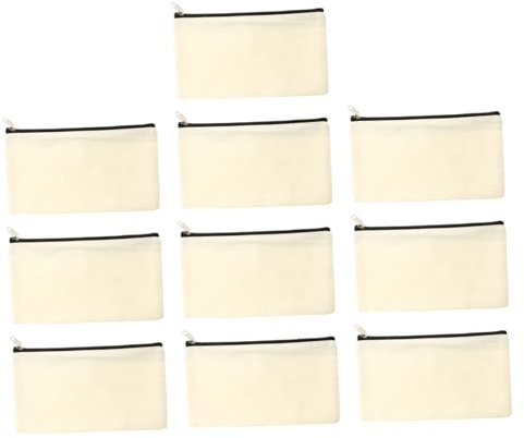 SOIMISS 10stücke Canvas-federmäppchen mit Reißverschluss Basteltasche aus Canvas Stifteetui Kosmetiktasche Münzbeutel Waschbar und Wiederverwendbar für Schule und Reisen