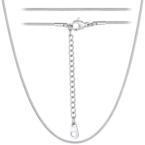 ChainsHouse Choker für Damen Hip Hop Snake Kette Schlangen Silber Halskette Damen Edelstahl Schlangenkette 1.2mm Frauen Robuste Kette 41cm Halsschmuck für Hochzeit