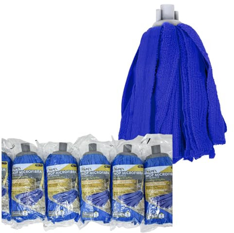Apex Set 6 Mop Microfibra a Frange – Lavapavimenti Professionali da 165g – Ideali per Parquet e Superfici Delicate – Attacco Universale – Alta Assorbenza