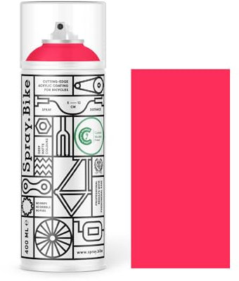 SPRAY.BIKE Fahrrad Lackspray - neonpink Matt (FLUO- Neon Pink) in 400 ml Spraydose - KEINE GRUNDIERUNG notwendig - Fahrrad Lack, Sprühlack, Acryllack, Lack Spray