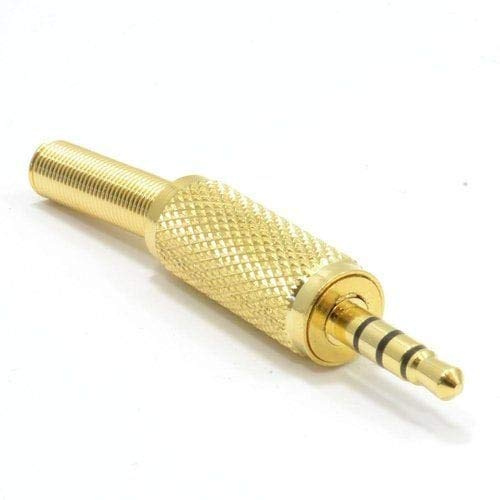 CABLEPELADO Connettore audio Jack 4 pin maschio | Connettore TRRS maschio 4 poli | Tipo di saldatura fai da te | Compatibile con PS5/PS4, Caschi, Altoparlante, PC, Mobile | Oro | Zinco