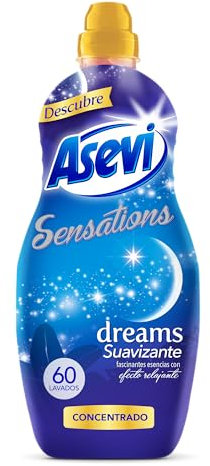 Asevi Suavizante para Ropa Sensations Dreams - Suavizante Concentrado para Lavadora con Efecto Relajante para Dormir - Esencias Naturales - Suavidad Duradera para Todo Tipo de Tejidos - 60 Lavados