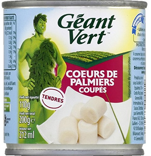 Géant Vert Sliced Palm Hearts - 110g Net Weight Can for Draining