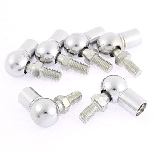 Aexit 8mm Macho 10mm Diámetro de Rosca Hembra L Rodamientos de extremo de varilla de rótula en forma (model: B3465IVVIII-3620CG) de 6 unids