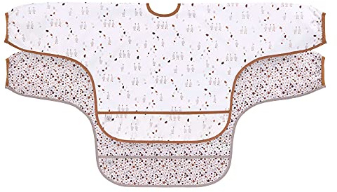 LÄSSIG Baby Langarmlätzchen Set 2 Stk. zum Binden Auffangschutz/Long Sleeve Bib Tiny Farmer Goose