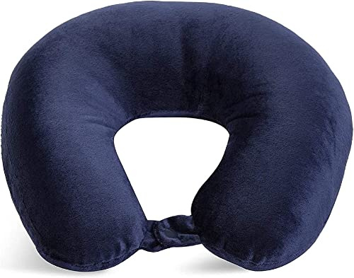World's Best Nackenkissen aus Mikrofaser, Federweich, Marineblau