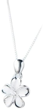 GHJYU Collier Femme Argent,Collier De Fleurs pour Femmes S925 en Argent Sterling Cinq Pétales Fleur Pendentif Collier Délicat À La Mode Collier Ras du Cou Chaîne Bohême Bijoux pour Ses Filles Couples