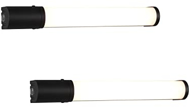 meineWunschleuchte 2er Set Badezimmer Wandleuchten mit Steckdose & Schalter in Schwarz, B 41,5cm