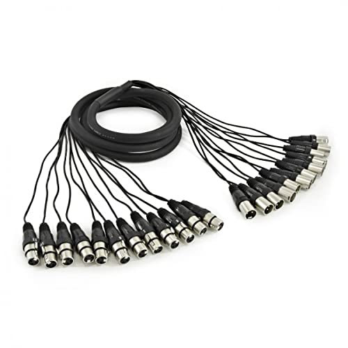 gear4music XLR Loom Câble de liaison 12 voies mâle à femelle 3m