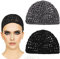 2 Piezas Redecilla de Ganchillo Malla Mujer Redecilla de Ganchillo de Rayón Suave Gorro de Redecilla de Punto Cabello Redecilla de Ganchillo Gorro de Dormir Corto y Grueso Gorro de Ducha