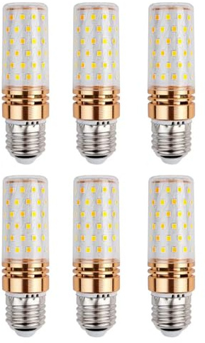 Aiwerttes E27 dreifarbige LED-Glühbirne, 9 W, 1000 lm, entspricht 100 W Halogenlampe, E27 LED-Mais-Energiesparlampen für Schreibtischlampe, nicht dimmbar, AC 220–240 V, 6 Stück