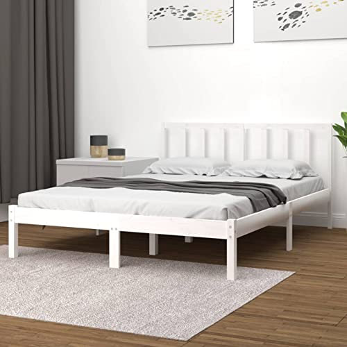 Camerina Massivholzbett Bettgestell Bed Frame Bett Mit Bettkasten Hausbett Bett Massivholz Weiß Kiefer 160x200 cm 3105082