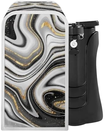 NETILGEN Can Opener Cover Small Appliance Cover Stain Resistant Dust-Proof Electric Can Opener Cover Jar Opener Cover Keep Kitchen Appliance Clean, Black Gold Marble