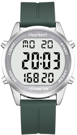 Hearkent Orologio da polso per il fitness con contatore delle calorie, display LCD digitale ad alto contrasto e retroilluminato, cronometro, sveglia, cronografo, resistente all'acqua, IT-2306 (verde)