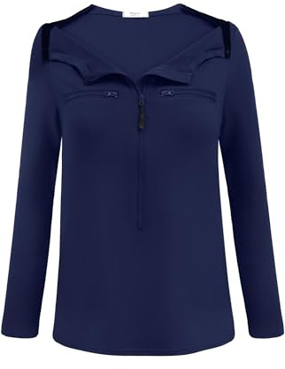 Deyeek Chemo Shirts for Port Access Women Zip-up Shirts 2 Side Snaps Post Shoulder Surgery Adaptive Clothing for Women