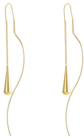 fdsmall Teardrop Ohrringe für Frauen 14K Gold überzogene Dangle Drop Ohrringe Hypoallergene Teardrop Ohrringe Wassertropfen Dangly Ohrringe Silber Gold Ohrringe Thread Dangle Ohrringe (Gold)