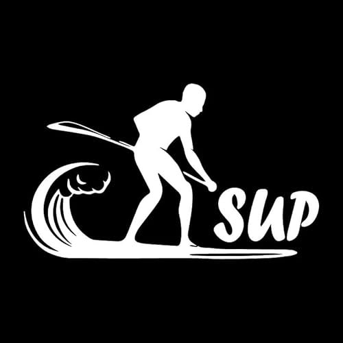 JIFENLI Autoaufkleber 17CM * 10,1CM Stand Up Paddling Paddeln SUP Dekor Vinyl Auto Styling Auto Aufkleber Schwarz/Silber