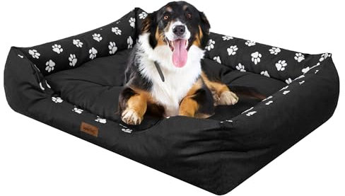 Bjird Hundebett - Hundekorb für kleine mittelgroße & große Hunde - Bequemes Haustierbett - Hundekissen - Hundesofa - wasserabweisend - Größe: XXL - 125x98 cm