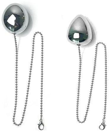Edelstahl Analkugeln Set - 2 Eier mit 50CM Kette für Anal Prostata Vaginal