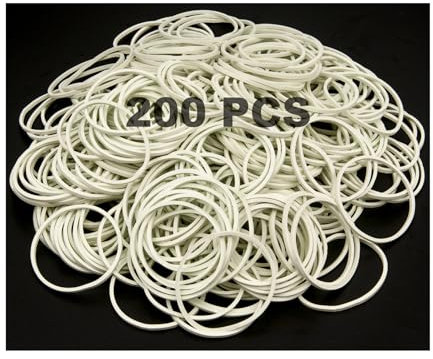 200 bandas elásticas resistentes y blancas, bandas de goma resistentes a altas temperaturas, perfectas para suministros de oficina, uso industrial, hogar, manualidades y más, tamaño de 38 mm